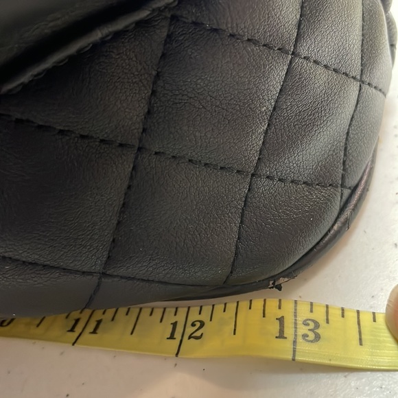 Betsey Johnson Faux Leather Black Handbag/Purse Quilted Botton Edge - Picture 10 of 14